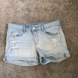 boyfriend style jean shorts